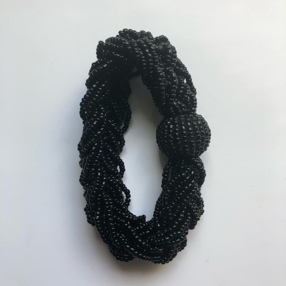 Black beaded elastic bracelet - Picture 9 of 12